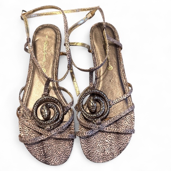 Roberto Cavalli “Jaguar” Embellished Flat Sandals – Size 9 - Picture 2 of 5
